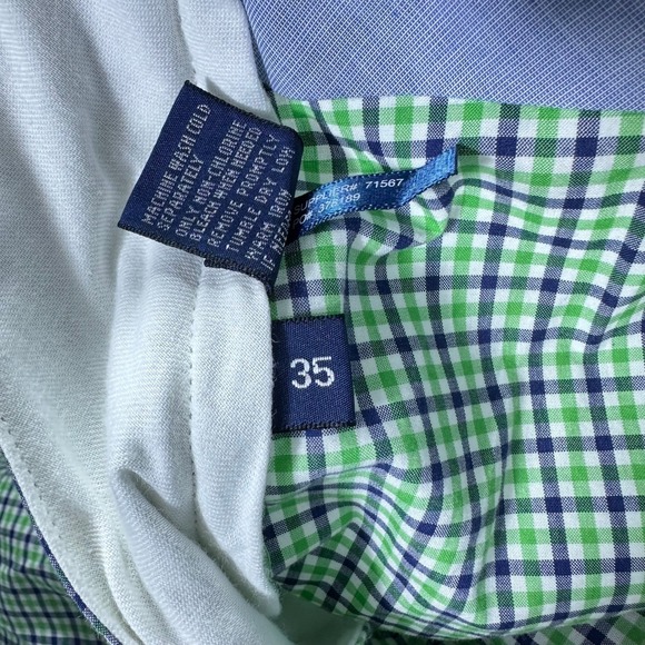 NEW Polo Golf Ralph Lauren Mens Shorts Green Navy Gingham Plaid‎ Links Size 35 - Picture 5 of 8
